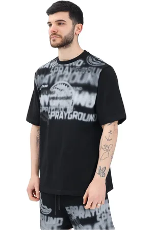 Sprayground Tops, Heren, Zwart, S, Katoen, Urban Smoke Over T-shirt