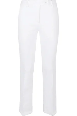 VIA MASINI 80 Broeken, Dames, Wit, XS, Witte Straight Leg Jeans met Zakken