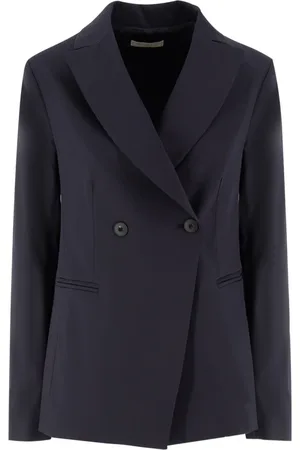 ANTONELLI Jassen, Dames, Blauw, S, Katoen, Double-Breasted jas met knoopsluiting
