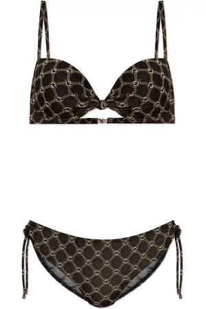 Emporio Armani Badkleding, Dames, Zwart, M, Polyester, Gevoerde Logo Bikini Set