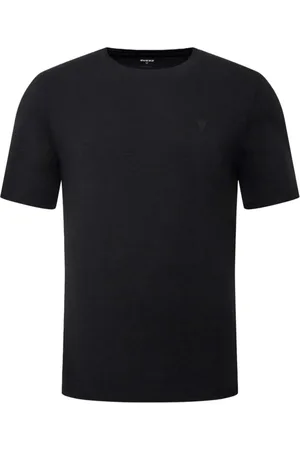 Guess Tops, Heren, Zwart, L, Katoen, T-shirt met logo-patch