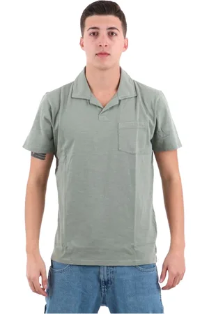 Guess Tops, Heren, Groen, L, Katoen, Korte mouw katoenen polo - Beige