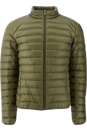 Jott Jassen, Heren, Groen, S, Leer, Lichtgewicht Getailleerd Donzen Jack
