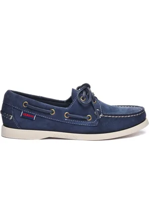 SEBAGO Schoenen, Heren, Blauw, 40 1/2 EU, Blauwe bootschoenen met veters
