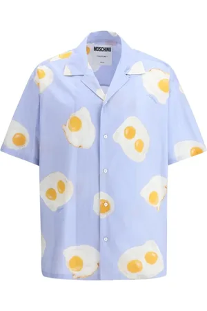 Moschino Overhemden, Heren, Veelkleurig, S, Gedrukt korte mouwen overhemd