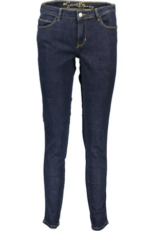 Guess Jeans, Dames, Blauw, W25 L30, Katoen, Blauwe Skinny Jeans met Logo