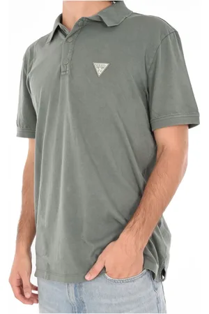 Guess Tops, Heren, Groen, M, Katoen, Katoenen polo shirt