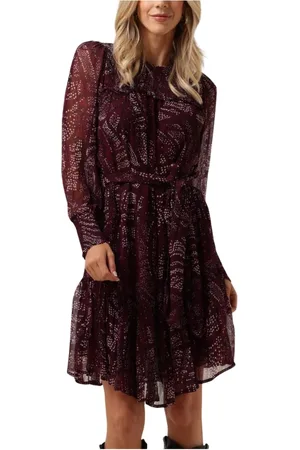 Moliin Kleedjes, Dames, Rood, S, Bordeaux Mini Jurk Franceska
