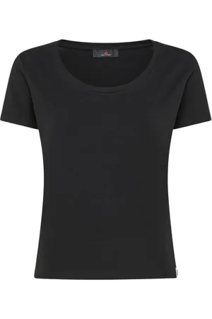 Peuterey Tops, Dames, Zwart, L, Katoen, Zwart Katoenen Stretch T-shirt