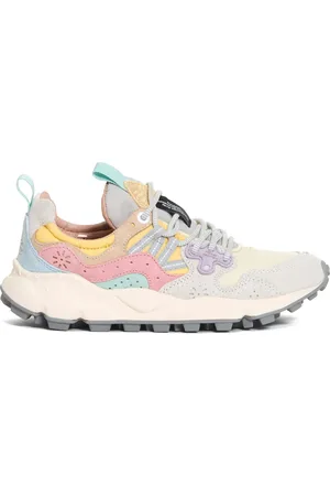 Flower Mountain Schoenen, Dames, Veelkleurig, 36 EU, Roze, Gele en Grijze Sneakers