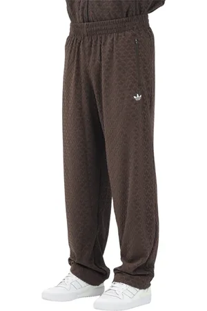adidas Broeken, Heren, Bruin, L, Polyester, Monogram Bruine Sportieve Broek