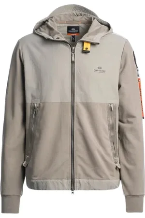 Parajumpers Jassen, Heren, Grijs, M, Katoen, Trident Hoodie met rits