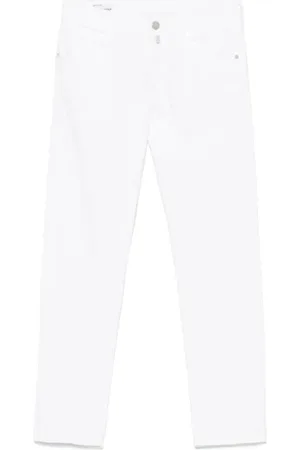 Incotex Broeken, Heren, Wit, W38, Logo Patch Slim Fit Jeans