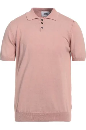ALPHA STUDIO Tops, Heren, Roze, L, Katoen, Roze Katoenen Poloshirt