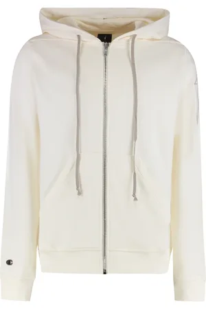 Rick Owens Sweatshirts & Hoodies, Heren, , 2Xl, Katoen, Contrasterend logo volledige rits hoodie