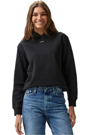 Calvin Klein Sweatshirts & Hoodies, Dames, Zwart, S, Katoen, Hooded Logo Sweatshirt