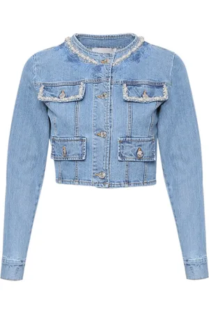 ERMANNO SCERVINO Jassen, Dames, Blauw, 40 EU, Spijkerjasje met applicaties