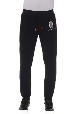 Trussardi Broeken, Heren, Zwart, M, Katoen, Sportieve Zwarte Katoenen Jeans & Broek