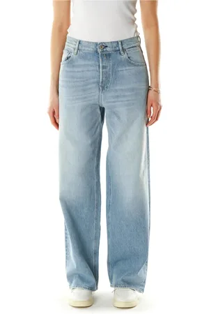 Replay Jeans, Dames, Blauw, W24 L32, Hoge Taille Wide Leg Jeans
