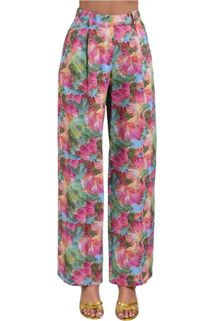 ACTUALEE Broeken, Dames, Veelkleurig, M, Polyester, Wijde Pijp Patroon Broek