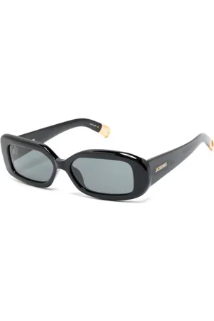 Jacquemus Accessoires, unisex, Zwart, ONE Size, Asymmetrische Vierkante Ronde Zonnebril