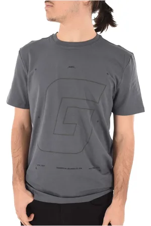 Guess Tops, Heren, Grijs, 2Xl, Katoen, T-shirt met katoenen logoprint