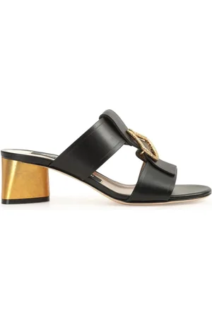 Sergio Rossi Schoenen, Dames, Zwart, 39 EU, Zwarte Blokhak Sandalen
