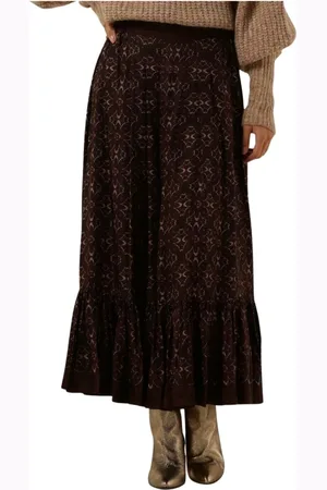 Idano Rokken, Dames, Bruin, S, Bruine Paula Dames Rok