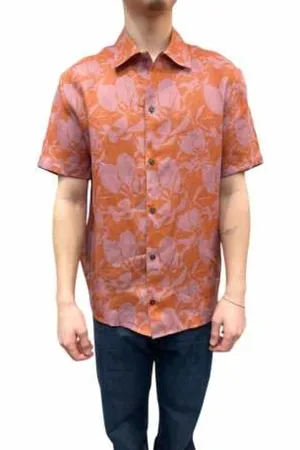 Baldessarini Overhemden, Heren, Veelkleurig, XL, Linnen, Bloemenprint Linnen Overhemd Heren
