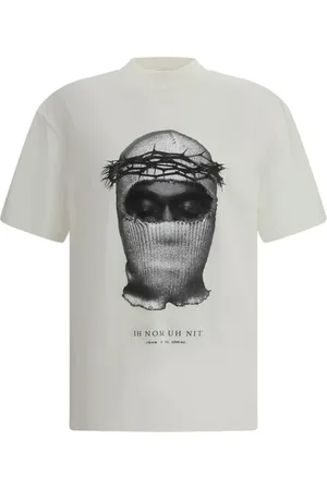 Ih Nom Uh Nit Tops, Heren, Wit, S, Katoen, Kroonmasker T-shirt