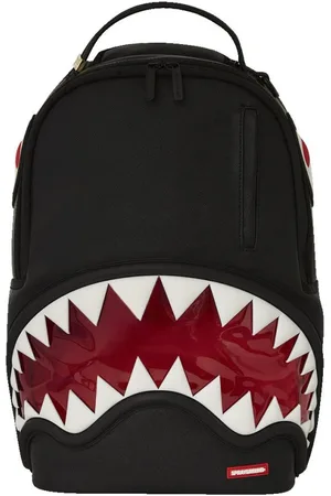 Sprayground Tassen, unisex, Zwart, ONE Size, Rubberen Tanden Haaienrugzak in Zwart Rood