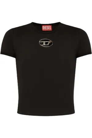 Diesel Tops, Dames, Zwart, M, Casual T-shirt