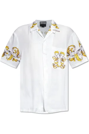 VERSACE Overhemden, Heren, Wit, M, Shirt met Barocco-print