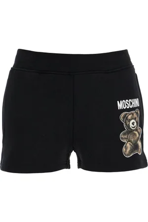 Moschino Korte broeken, Dames, Zwart, S, Katoen, Teddy Bear Sports Shorts