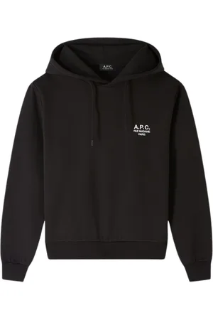 A.P.C. Sweatshirts & Hoodies, Heren, Zwart, XL, Katoen, Hoodie met Geborduurd Logo