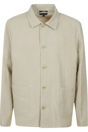 A.P.C. Jassen, Heren, , L, Leer, Geborduurd Kerlouan Vest - Rechte Snit