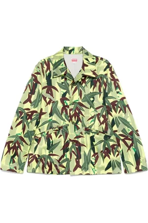 Kenzo Jassen, Heren, Veelkleurig, L, Groene Knoopsluiting Logo Jacks