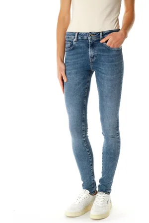 Pepe Jeans Jeans, Dames, Blauw, W24 L30, Mid Waist Skinny Fit Jeans