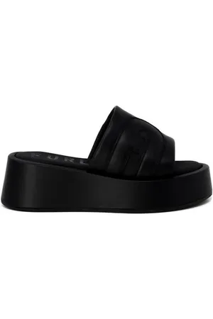 Furla Schoenen, Dames, Zwart, 39 EU, Leer, Zwarte leren sandaal met hoofdband