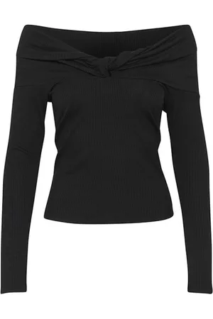 Kaffe Tops, Dames, Zwart, 2Xl, Off-shoulder T-shirt Top Zwart Diep