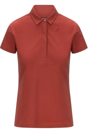 K-Way Tops, Dames, Rood, L, Katoen, Rode Polo voor Moderne Vrouwen
