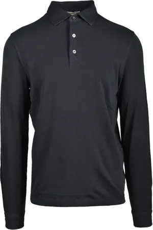 FILIPPO DE LAURENTIIS Tops, Heren, Zwart, M, Katoen, Katoenen Polo Shirt