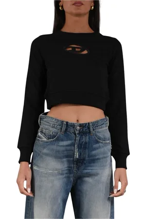 Diesel Sweatshirts & Hoodies, Dames, Zwart, M, Katoen, Biologische katoenen hoodies Slim Fit