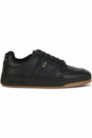 Saint Laurent Schoenen, Heren, Zwart, 41 EU, Leer, Elegante Zwarte Leren Sneakers