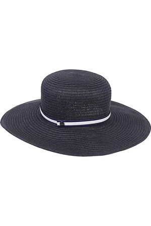 Borsalino Accessoires, Dames, Blauw, M, Blauwe strohoed met logoband