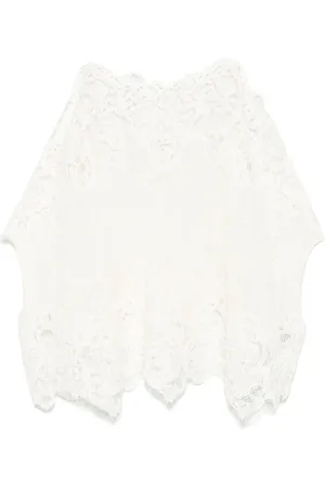 ERMANNO SCERVINO Blouses & Shirts, Dames, Wit, S, Witte Mouwloze Trui met Uitgesneden Details
