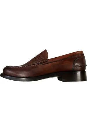 Brecos Schoenen, Heren, Bruin, 42 EU, Leer, Bruine leren loafers