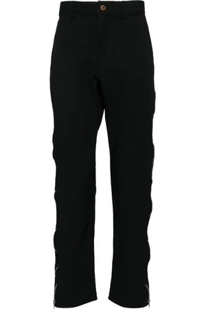 Comme des Garçons Broeken, Heren, Zwart, S, Polyester, Tapered Zip-Up Unisex Broek