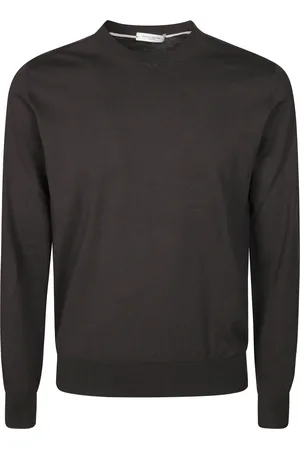 Paolo Pecora Truien, Heren, Bruin, S, Katoen, Ronde Hals Shirt