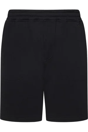 Ermenegildo Zegna Korte broeken, Heren, Zwart, M, Katoen, Zwarte katoenen shorts met elastische tailleband